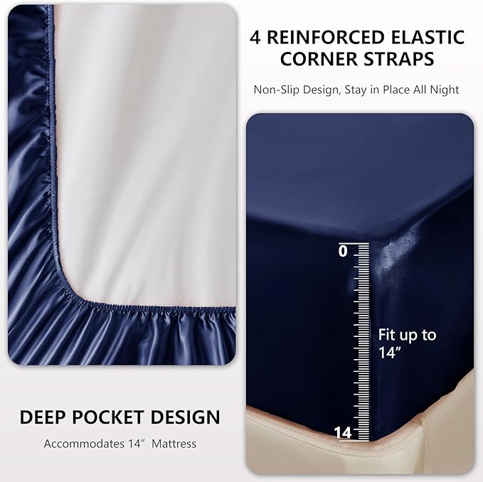 CozyLux Satin Sheets King Size Sheet Set - Image 4
