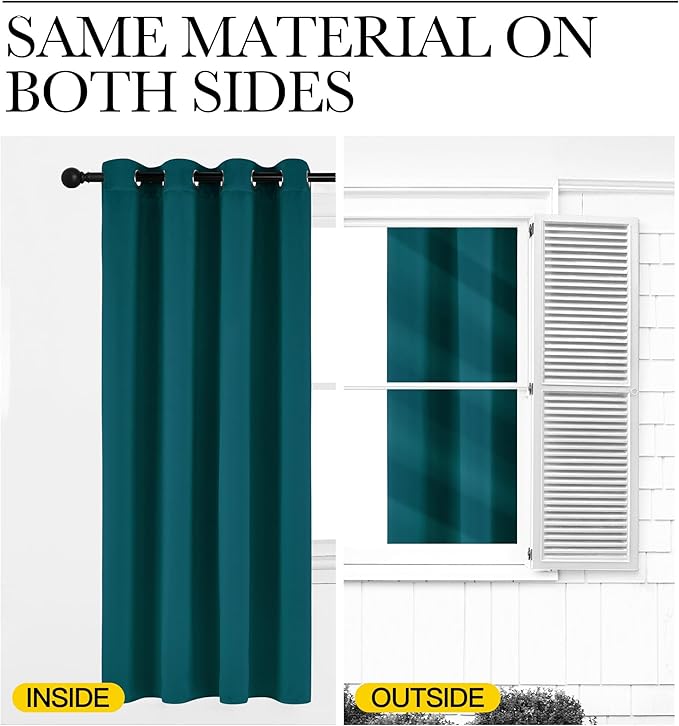 NICETOWN Faux Silk Teal Curtains & Drapes - Image 6