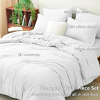 CozyLux Queen Comforter Set White, 7 Pieces Bed in a Bag Queen Comforter Set - Image 6