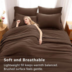 CozyLux King Size Comforter Set Brown, 7 Pieces Bed in a Bag King Comforter Set - Image 5