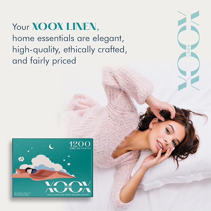 XOOX Linen 100% Egyptian Cotton Sheets Set - Image 6
