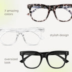 miyya Blue Light Glasses for Women & Men – Oversized UV & Blue Light Blocker - Image 8
