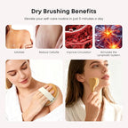 eaxun Bamboo Dry Brushing Body Brush Set, Natural Exfoliating Boar Bristle Face - Image 3