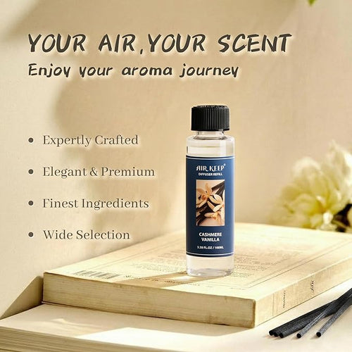 Airkeep Reed Diffuser Oil Refill/Cashmere Vanilla/3.38 oz / 1 Pack/Air - Image 2