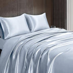Homiest Baby Blue Satin Flat Sheet - Image 6