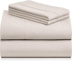 LuxClub 4 PC Sheet Set Bed Sheets Deep Pockets 18" Eco Friendly Wrinkle Free by LuxClub