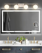 New Bathroom Vanity Light Fixtures 4 Lights Brushed Nickel Glass Shade Modern - Image 6