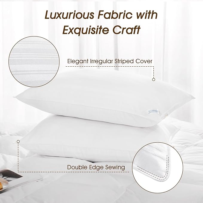 downluxe Standard Size Pillows Set of 4 – Premium Down Alternative Bed Pillows - Image 7