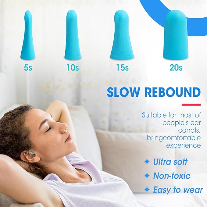 AZEN 600 Pairs Ear Plugs, NRR 32dB Soft Foam Ear Plugs - Image 4