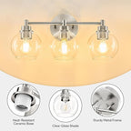VONLUCE Bathroom Light Fixtures, 3-Light Vanity Light - Image 4