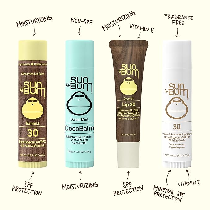 Sun Bum SPF 30 Sunscreen Lip Balm 3 Flavor Variety Pack - Image 4