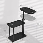 Bathtub Tray Table, Freestanding Bath Side Table Tub Tray Caddy, 3 Layer Bamboo - Image 2