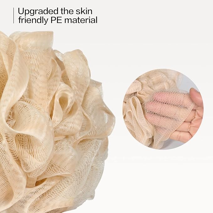 Fishent Loofahs Bath Sponge, 4 Pack 70g Soft Mesh Pouf Shower Puffs Loofa - Image 5