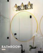 Bathroom Light Fixtures, 3-Light Black and Gold Bathroom Vanity Light, Modern - Image 5