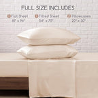 MR&HM Satin Bed Sheets, Full Size Sheets Set - Image 7