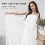REDKISS White Microfiber Towels Set of 6-35x70 Inches Oversized Bath Sheets - Image 6