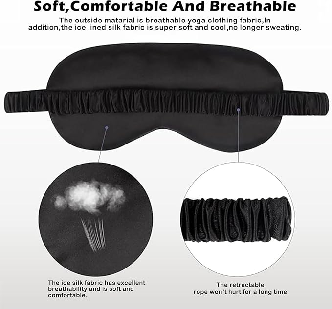 12PACK Silky Sleep Masks Satin Eye Mask Silk Eyes Cover - Image 3