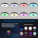 Black Smart Waterproof LED Flush Mount Ceiling Light Fixture, - Image 4