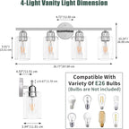 Espird Bathroom Vanity Light Fixtures Polished Chrome, 4 Lights Rustic - Image 2