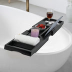 Utoplike Bamboo Bathtub Tray Caddy, Adjustable Bathroom Organizer - Image 4