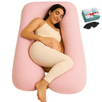 U-Shaped Pregnancy Pillow – 100% Cotton Cover, Full Body Maternity Support by babivio