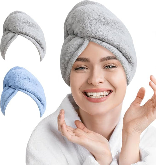 2 Pack Microfiber Hair Towel Wrap by AGLIFEFY
