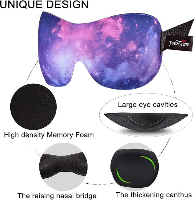 PrettyCare 3D Sleep Mask 2 Pack, Eye Mask - Image 3