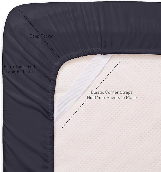 Queen Sheets Navy - Image 4