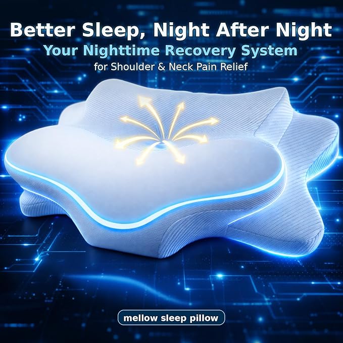 Cervical Pillow for Neck Pain Relief, Ergonomic Dual-Height Memory Foam Pillow - Image 2