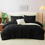 CozyLux California King Comforter Set Black, 7 Pieces Cal King Bed in a Bag Bed - Image 8