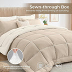 Sasttie Queen Comforter Set, 7 Pieces Reversible Bed in a Bag Queen, Complete - Image 3