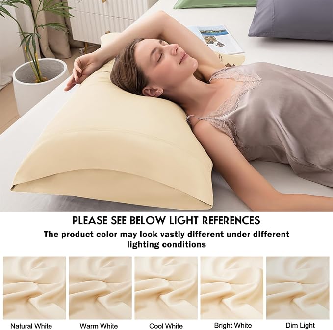 Pillowcases Queen Size 2 Pack, Cooling Viscose from Bamboo Pillow Cases - Image 6