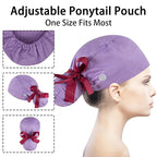 Scrub Caps Women Bouffant Scrub Hats Caps Nurses, Adjustable Working Cap - Image 2