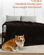 YnM Cotton Weighted Blanket, Handmade Chunky Knitted Design, Soft and Cozy - Image 2