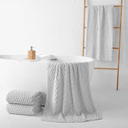 REDKISS 4 Pack Gray Microfiber Bath Towels - Image 4