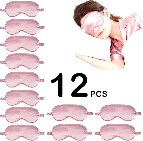 12PACK Silky Sleep Masks Satin Eye Mask Silk Eyes Cover - Image 2