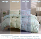 LONAVA Queen Flower 3 Pcs Duvet Cover Set, Breathable Soft Microfiber Light - Image 5