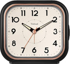 Tinload 4.3" Vintage Retro Analog Alarm Clock, Super Silent Non Ticking Clock by Tinload