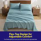 Split Head King Sheets Set for Adjustable Beds 4 Piece Flex Top Bed Sheets – - Image 2