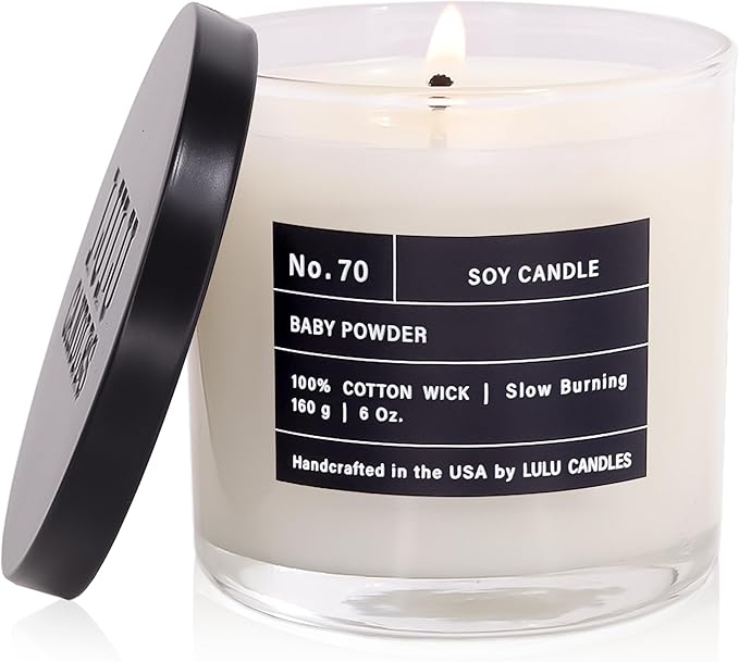 Lulu Candles | Baby Powder | Luxury Scented Soy Jar Candle | Hand Poured in The - Image 3