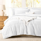 CozyLux Oversized King Comforter Sets White, 7 Pieces Bed in a Bag, 120x98 Box - Image 8