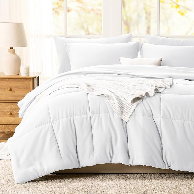 CozyLux Queen Comforter Set White - Image 8