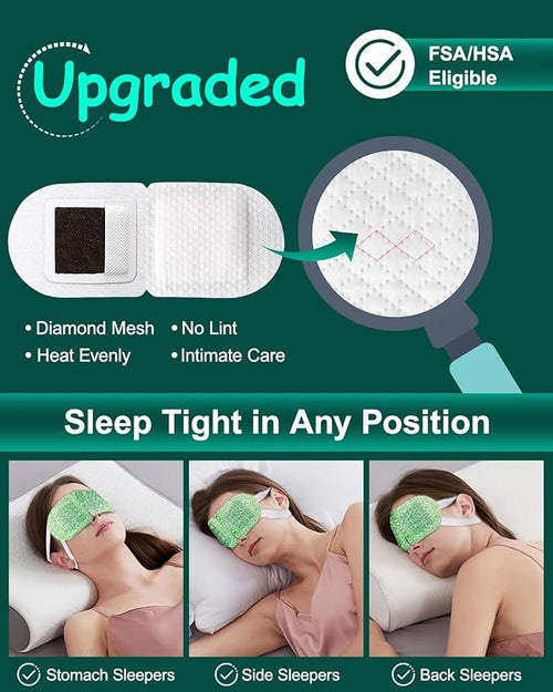 16 Packs Steam Eye Masks for Dry Eyes, Self Heating Warm Compress for Eyes - Image 2