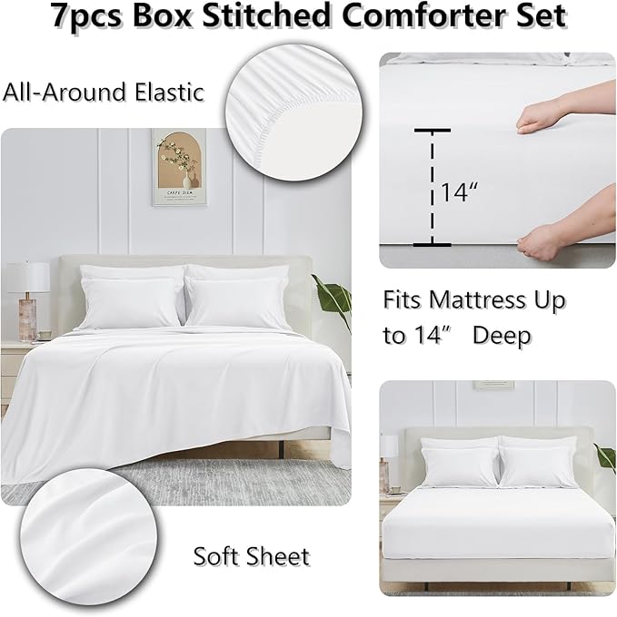 CozyLux Full Size Comforter Sets White - Image 6
