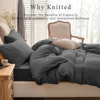 PURE ERA Jersey Knit Duvet Cover Set 100% T-Shirt Cotton Super Soft Comfy 3pc - Image 2