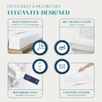 XOOX Linen 100% Egyptian Cotton Sheets King Size Bed Set - Image 4