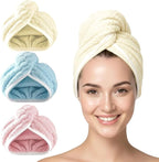 3 Pack Microfiber Hair Towel Wrap by YHPDYL