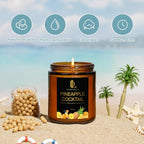 Pineapple Cocktail Candles, 7oz Pineapple Cocktail Scented Candle, Natural Soy - Image 3