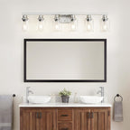 Bathroom Vanity Light, 6-Light Nickel Modern Matte Wall Sconce Lighting - Image 2