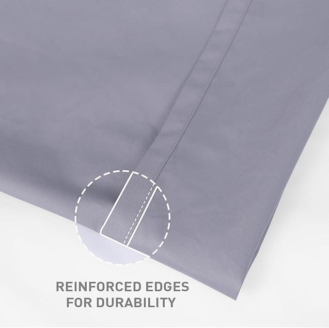 Queen Size Flat Sheet 2 Pack, 100% Cotton Percale Flat Bed Sheet, Breathable - Image 3